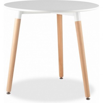 Стол круглый EAMES DST белый на деревянных ножках Стол круглый EAMES DST белый на деревянных ножках