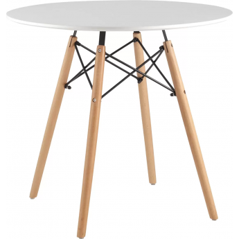 Стол круглый EAMES DSW Z-231 D=80, белый на деревянных ножках Стол круглый EAMES DSW Z-231 D=80, белый на деревянных ножках